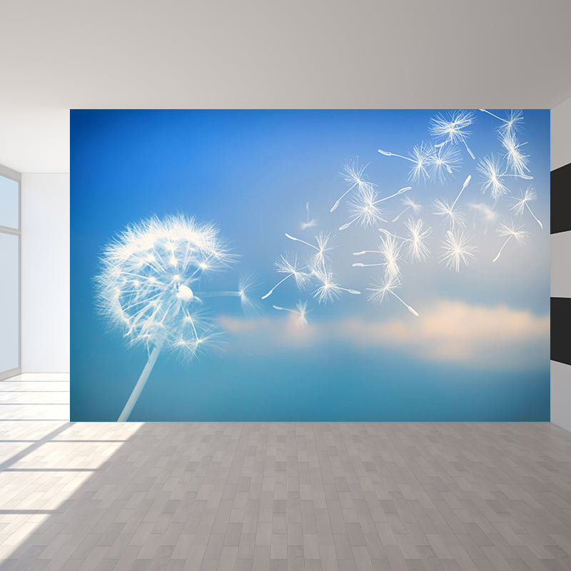 Dandelion Mural Decal Soft Color Decorative Wall Art for Dining Room, Made to Measure Clearhalo 'Wall Decor' 'Wall Mural' 1646812