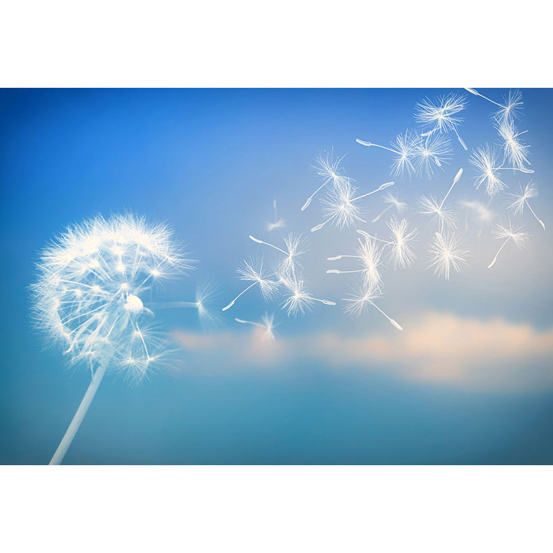 Dandelion Mural Decal Soft Color Decorative Wall Art for Dining Room, Made to Measure Clearhalo 'Wall Decor' 'Wall Mural' 1646813