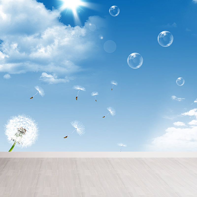 Dandelion Mural Decal Soft Color Decorative Wall Art for Dining Room, Made to Measure Clearhalo 'Wall Decor' 'Wall Mural' 1646817