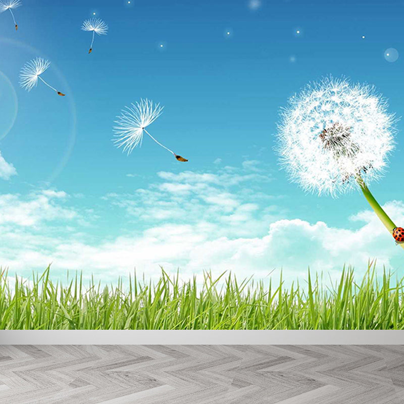 Dandelion Mural Decal Soft Color Decorative Wall Art for Dining Room, Made to Measure Clearhalo 'Wall Decor' 'Wall Mural' 1646821