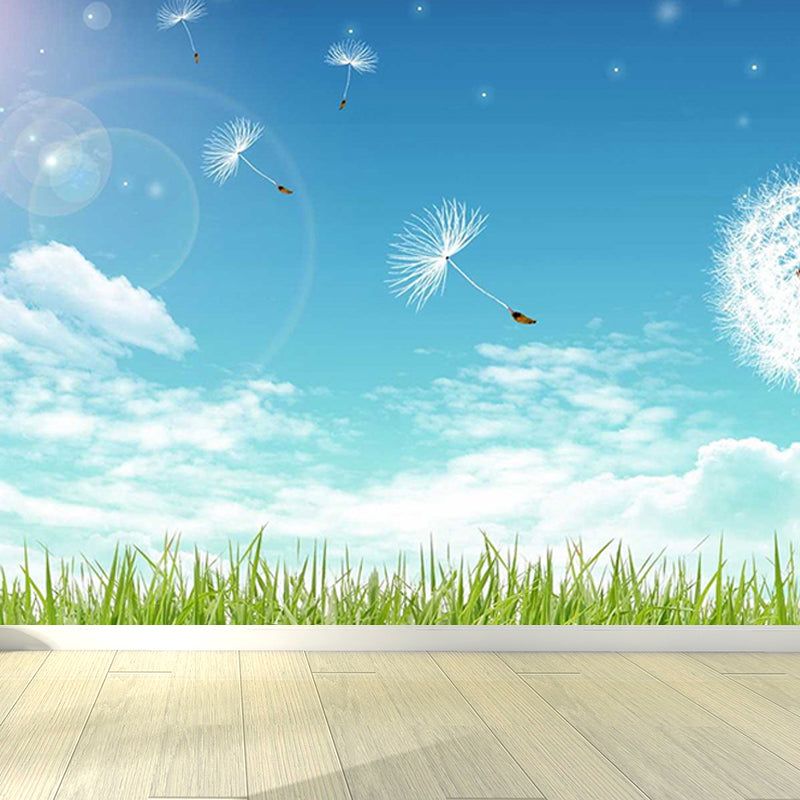 Dandelion Mural Decal Soft Color Decorative Wall Art for Dining Room, Made to Measure Clearhalo 'Wall Decor' 'Wall Mural' 1646822