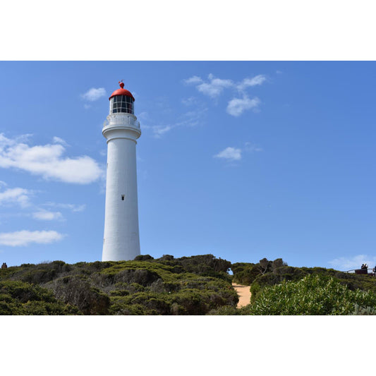 Blue Beacon Scene Mural Wallpaper for Decoration Coastal Living Room Wall Covering Clearhalo 'Wall Decor' 'Wall Mural' 1646867