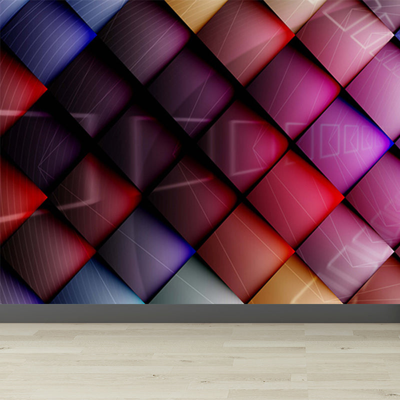 Colored Geometric Pattern Mural Decal Contemporary Non-Woven Material Wall Covering Clearhalo 'Wall Decor' 'Wall Mural' 1646910