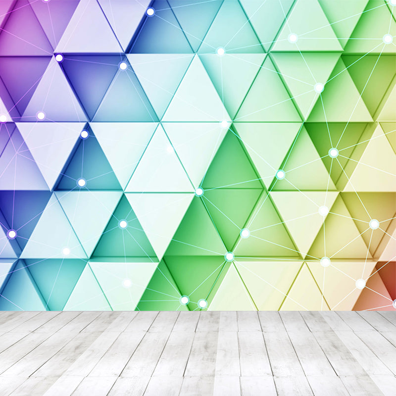 Colored Geometric Pattern Mural Decal Contemporary Non-Woven Material Wall Covering Blue Clearhalo 'Wall Decor' 'Wall Mural' 1646914