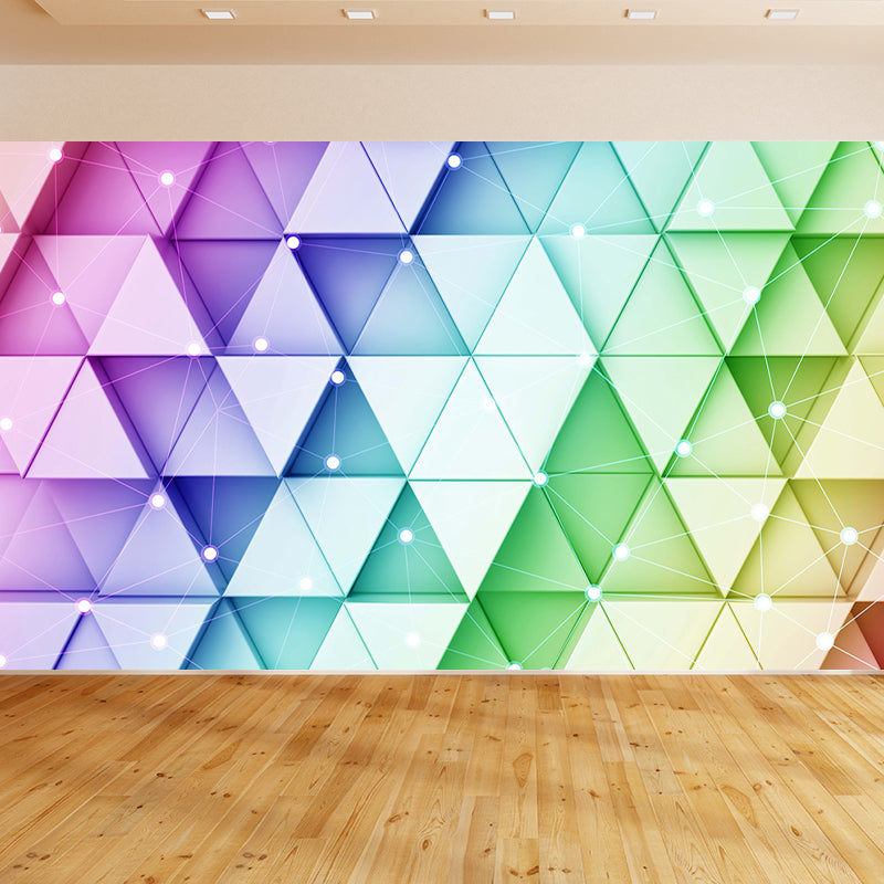 Colored Geometric Pattern Mural Decal Contemporary Non-Woven Material Wall Covering Clearhalo 'Wall Decor' 'Wall Mural' 1646915