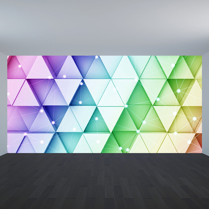 Colored Geometric Pattern Mural Decal Contemporary Non-Woven Material Wall Covering Clearhalo 'Wall Decor' 'Wall Mural' 1646916