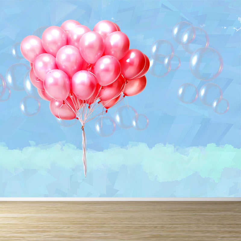 Modern Summer Printed Mural Decal Light Color Waterproofing Wall Decor for Bathroom Blue Clearhalo 'Wall Decor' 'Wall Mural' 1646934