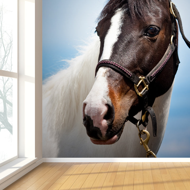 Huge Horse Mural Decal for Kitchen Animals Wall Art in Light Color, Stain Resistant Clearhalo 'Wall Decor' 'Wall Mural' 1646971