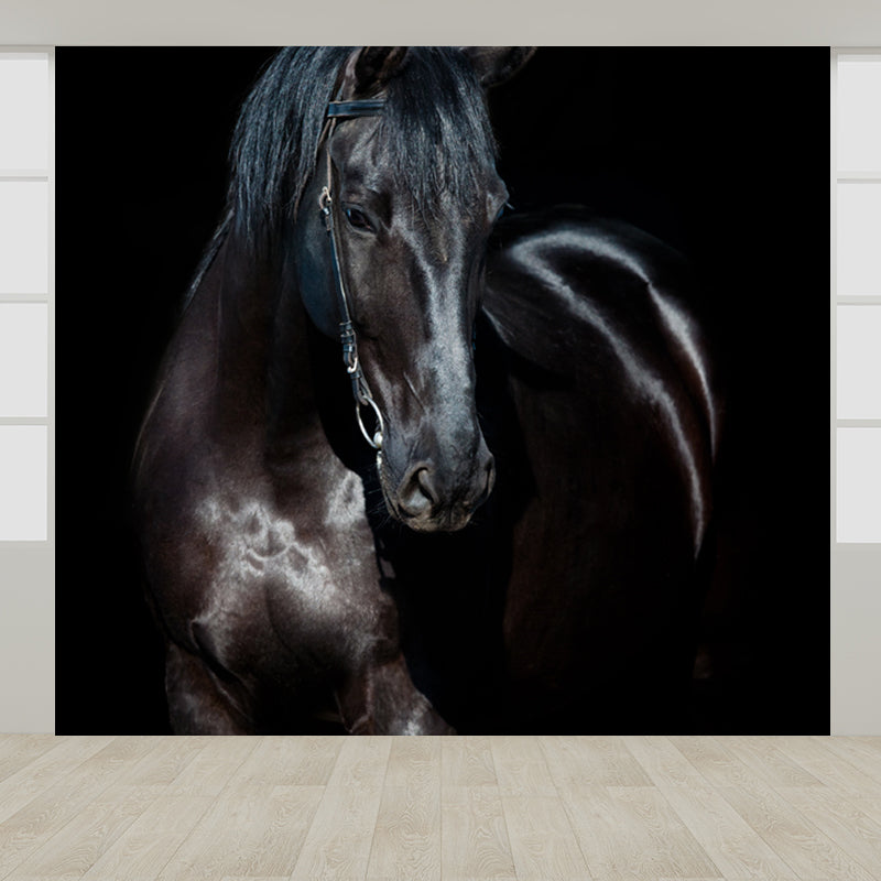 Huge Horse Mural Decal for Kitchen Animals Wall Art in Light Color, Stain Resistant Clearhalo 'Wall Decor' 'Wall Mural' 1646975