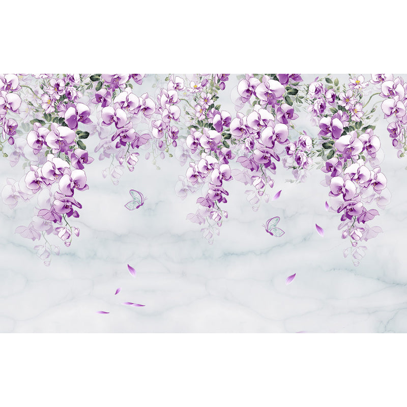 Waterproof Flower Wall Mural Modern Non-Woven Wall Covering, Custom Size Available Clearhalo 'Wall Decor' 'Wall Mural' 1647002