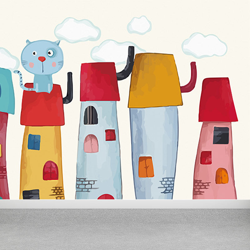 Illustration Style Character Wall Mural Giant Wall Covering for Kids Room, Custom Clearhalo 'Wall Decor' 'Wall Mural' 1647040