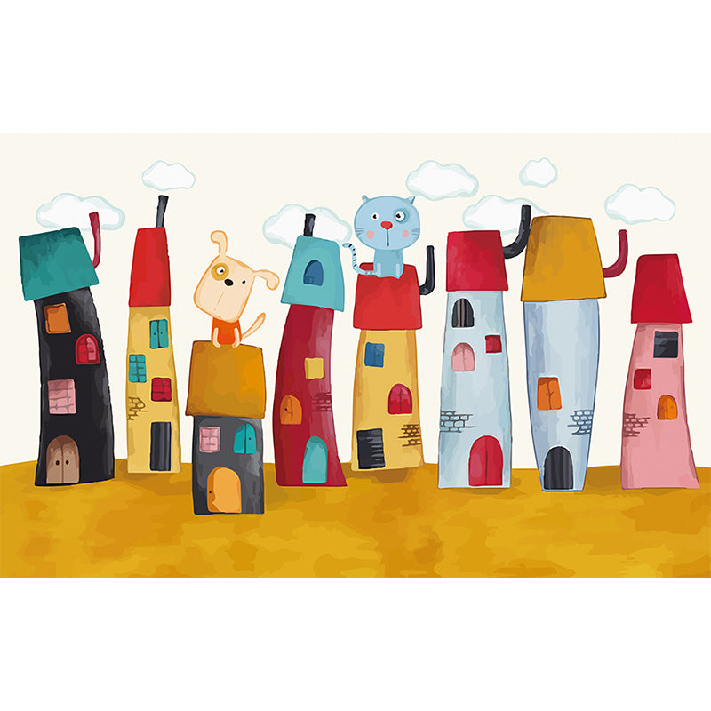 Illustration Style Character Wall Mural Giant Wall Covering for Kids Room, Custom Clearhalo 'Wall Decor' 'Wall Mural' 1647042