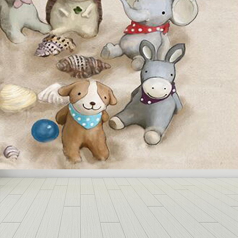 Illustration Style Character Wall Mural Giant Wall Covering for Kids Room, Custom Clearhalo 'Wall Decor' 'Wall Mural' 1647050