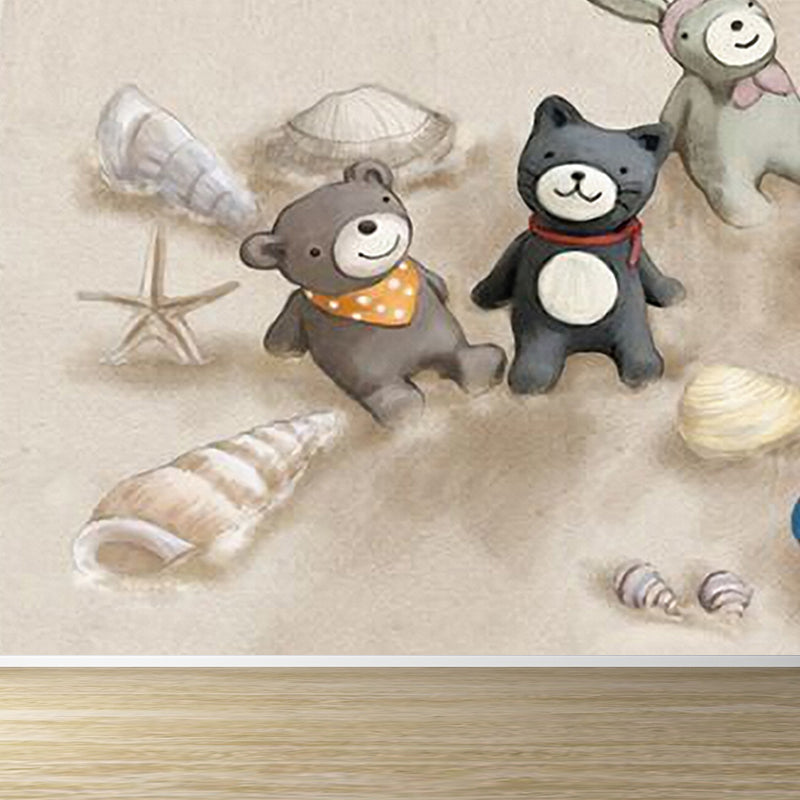 Illustration Style Character Wall Mural Giant Wall Covering for Kids Room, Custom Clearhalo 'Wall Decor' 'Wall Mural' 1647051