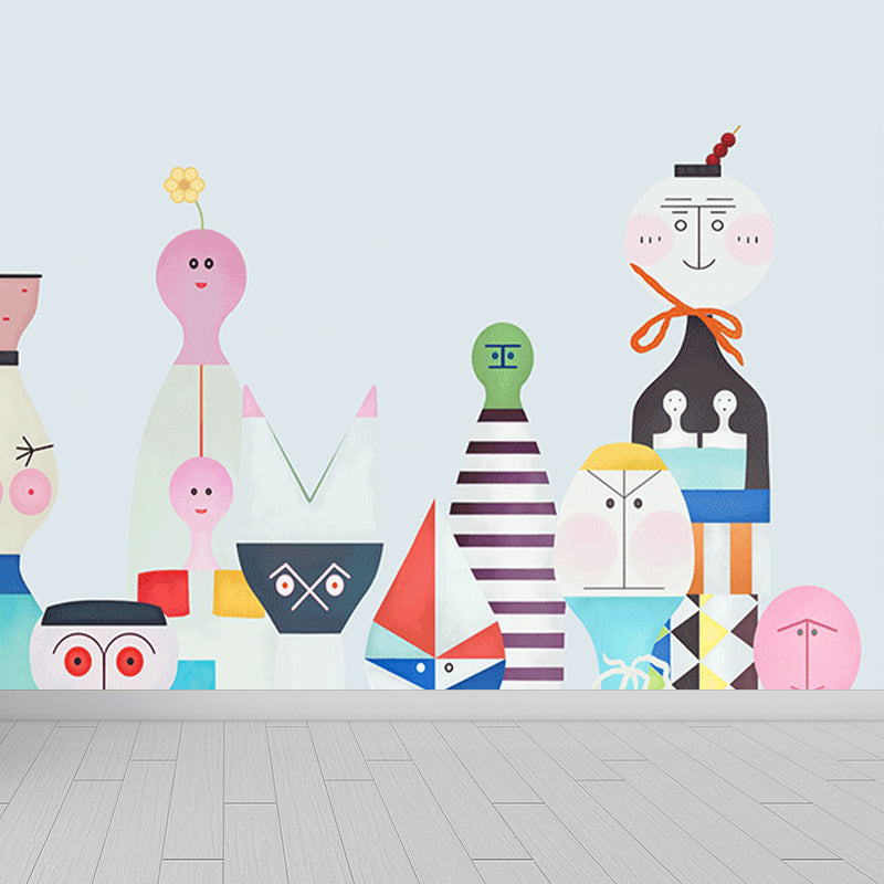 Illustration Style Character Wall Mural Giant Wall Covering for Kids Room, Custom Clearhalo 'Wall Decor' 'Wall Mural' 1647055