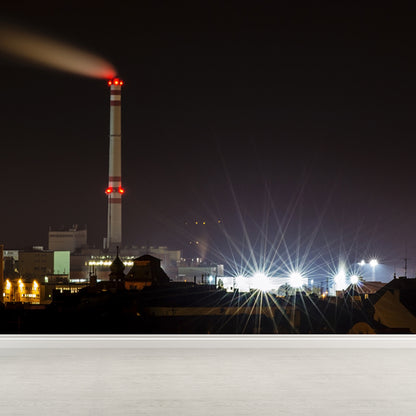 Novelty Beacon at Night Mural Decal for Dining Room, Gray, Custom Size Available Grey Design 1 Clearhalo 'Wall Decor' 'Wall Mural' 1647074