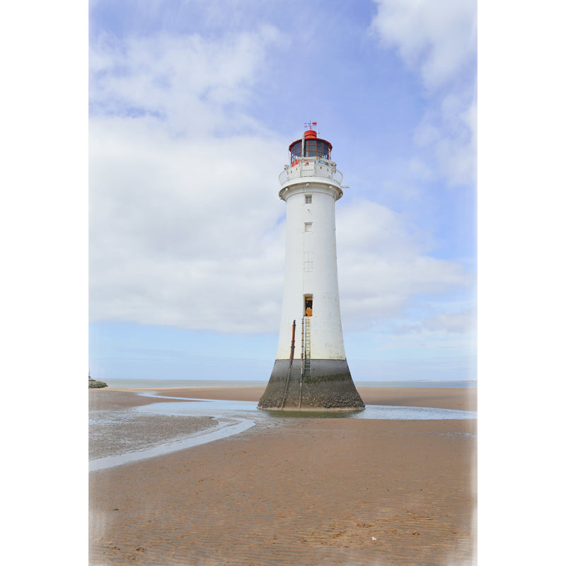 Huge Tall Lighthouse Mural Decal for Bathroom Landscape Wall Art in White, Stain-Proof Clearhalo 'Wall Decor' 'Wall Mural' 1647127