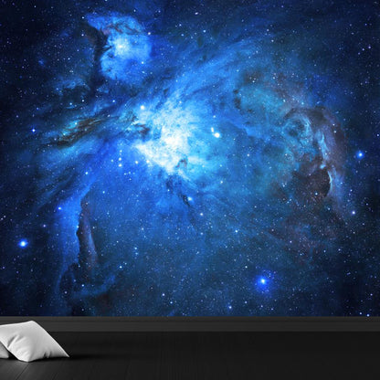 Giant Modern Mural Decal in Blue Night Sky Constellations Wall Covering, Customised Blue Design 2 Clearhalo 'Wall Decor' 'Wall Mural' 1647139