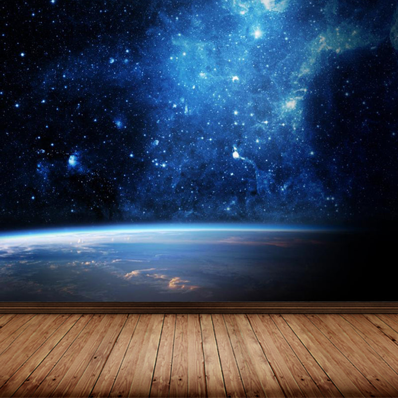 Giant Modern Mural Decal in Blue Night Sky Constellations Wall Covering, Customised Clearhalo 'Wall Decor' 'Wall Mural' 1647145