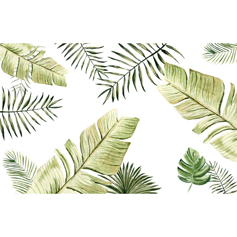 Light Color Diverse Leaves Mural Moisture Resistant Tropical Living Room Wall Covering Clearhalo 'Wall Decor' 'Wall Mural' 1647167