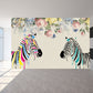 Modern Zebra Printed Mural Soft Color Living Room Wall Art, Custom Size Available Clearhalo 'Wall Decor' 'Wall Mural' 1647175