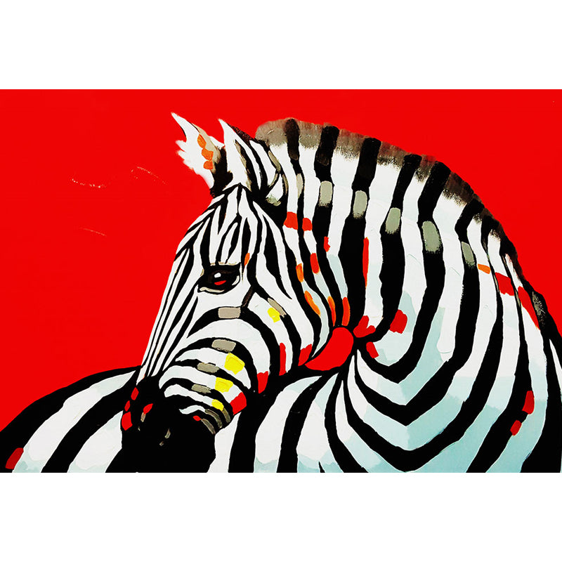 Modern Zebra Printed Mural Soft Color Living Room Wall Art, Custom Size Available Clearhalo 'Wall Decor' 'Wall Mural' 1647192