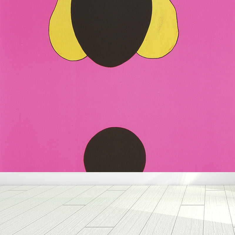 Figure Mural Wallpaper Pastel Color Contemporary Art Wall Covering for Living Room Rose Red Clearhalo 'Wall Decor' 'Wall Mural' 1647229