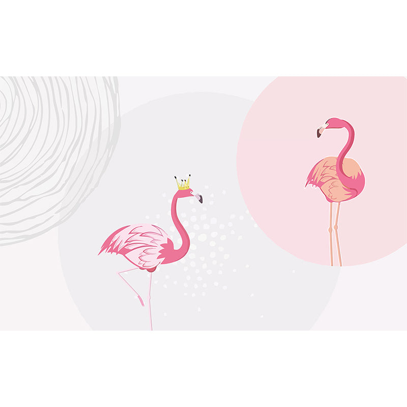 Greater Flamingo Wall Mural Contemporary Non-Woven Wall Covering in Pastel Color Clearhalo 'Wall Decor' 'Wall Mural' 1647277