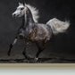 Full Size Photography Modern Mural Wallpaper with Running Steed Printed in Black Clearhalo 'Wall Decor' 'Wall Mural' 1647405