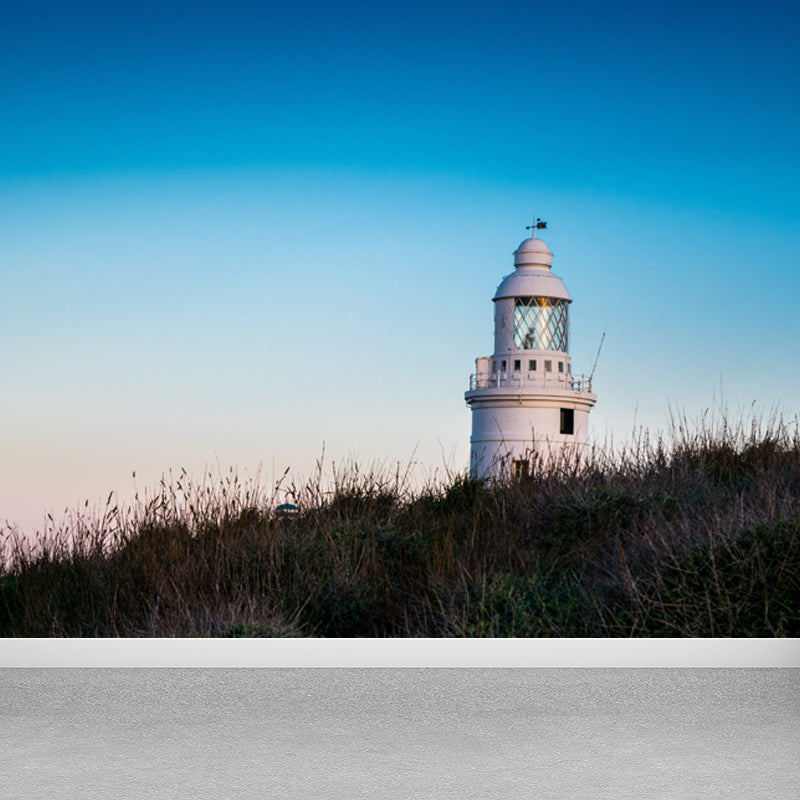 Extra Large Lighthouse Mural Blue Non-Woven Cloth Wall Covering for Bedroom, Custom Blue Design 4 Clearhalo 'Wall Decor' 'Wall Mural' 1647429