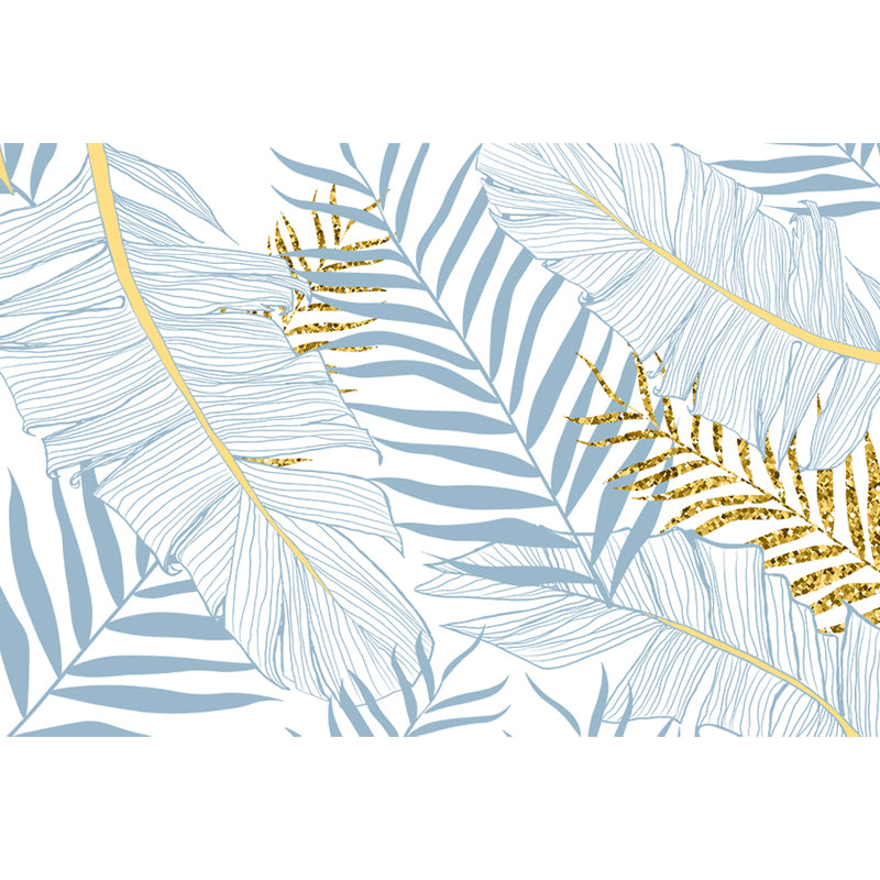 Leaves Print Wall Mural Tropical Washable Living Room Wall Covering, Personalize Clearhalo 'Wall Decor' 'Wall Mural' 1647477