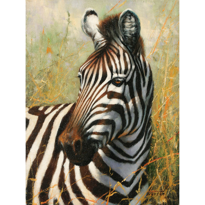 Contemporary Africa Zebra Mural Decal Pastel Color Natural Animals Wall Covering Clearhalo 'Wall Decor' 'Wall Mural' 1647502