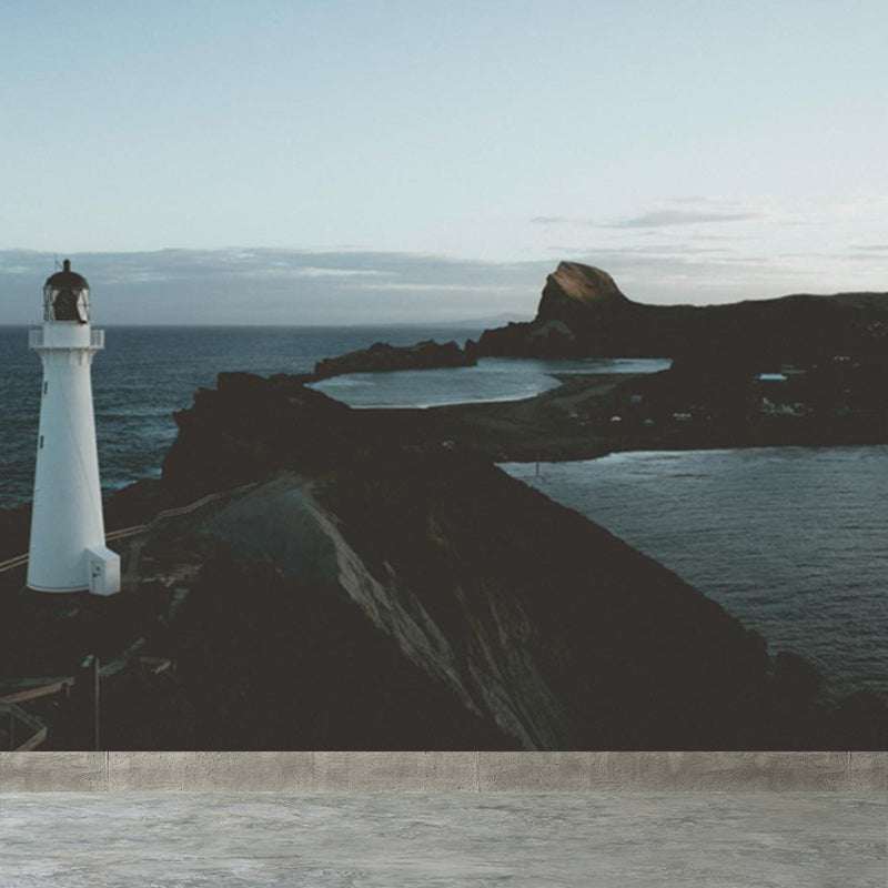 Photography Beacon at Night Mural Decal for Living Room, Light Color, Custom Printed Clearhalo 'Wall Decor' 'Wall Mural' 1647521