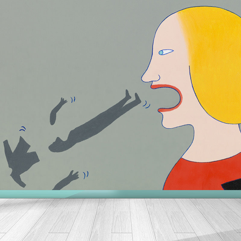 Soft Color Pop Art Mural Contemporary Aesthetic Stain-Proof Wall Decor for Playroom Clearhalo 'Wall Decor' 'Wall Mural' 1647540