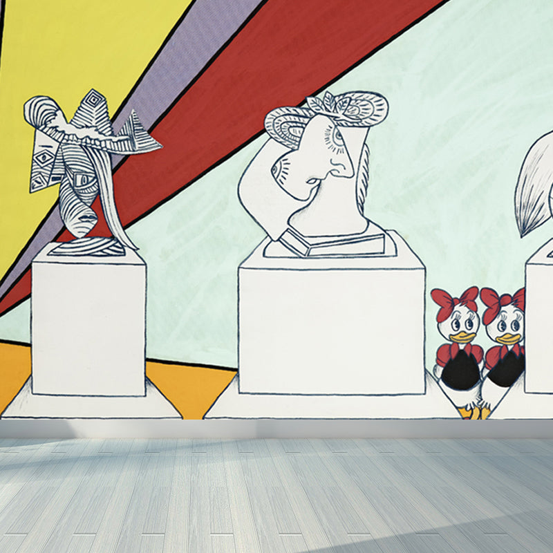 Soft Color Pop Art Mural Contemporary Aesthetic Stain-Proof Wall Decor for Playroom Clearhalo 'Wall Decor' 'Wall Mural' 1647550