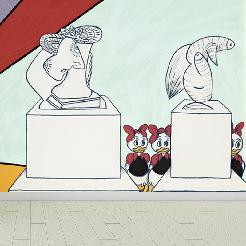 Soft Color Pop Art Mural Contemporary Aesthetic Stain-Proof Wall Decor for Playroom Clearhalo 'Wall Decor' 'Wall Mural' 1647551