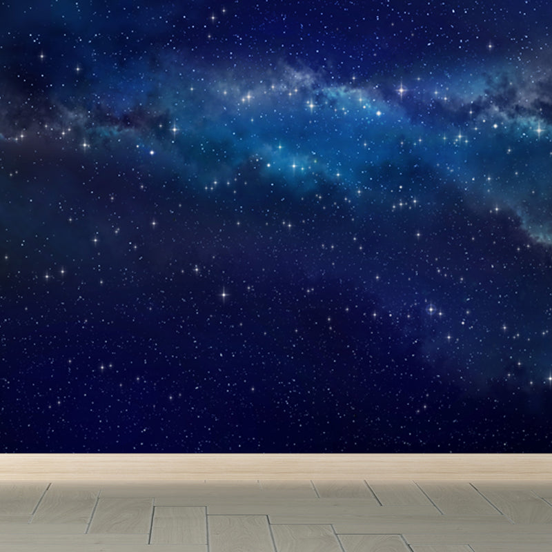 Magical Constellations View Mural Decal for Playroom, Blue, Custom Size Available Clearhalo 'Wall Decor' 'Wall Mural' 1647616