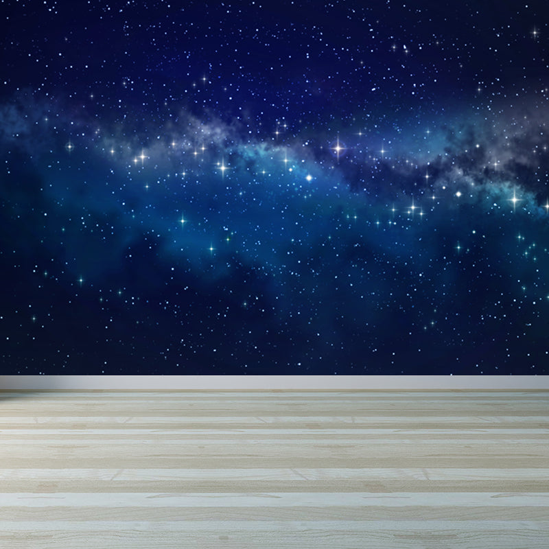 Magical Constellations View Mural Decal for Playroom, Blue, Custom Size Available Clearhalo 'Wall Decor' 'Wall Mural' 1647620