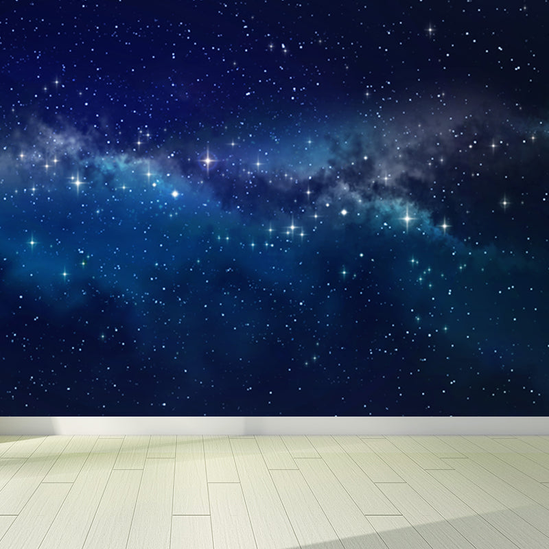 Magical Constellations View Mural Decal for Playroom, Blue, Custom Size Available Clearhalo 'Wall Decor' 'Wall Mural' 1647621