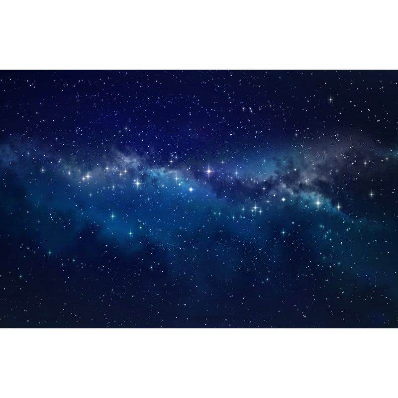 Magical Constellations View Mural Decal for Playroom, Blue, Custom Size Available Clearhalo 'Wall Decor' 'Wall Mural' 1647622