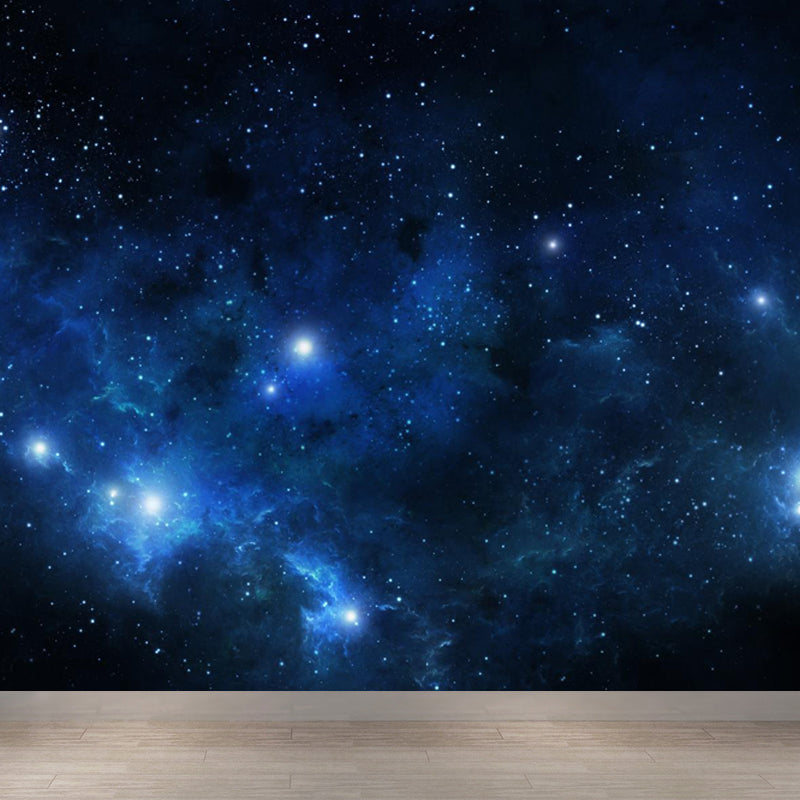 Magical Constellations View Mural Decal for Playroom, Blue, Custom Size Available Blue Design 4 Clearhalo 'Wall Decor' 'Wall Mural' 1647629