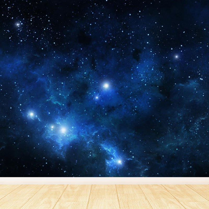 Magical Constellations View Mural Decal for Playroom, Blue, Custom Size Available Clearhalo 'Wall Decor' 'Wall Mural' 1647630