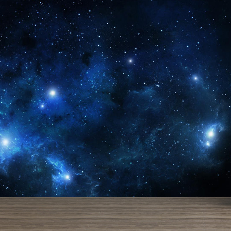 Magical Constellations View Mural Decal for Playroom, Blue, Custom Size Available Clearhalo 'Wall Decor' 'Wall Mural' 1647631