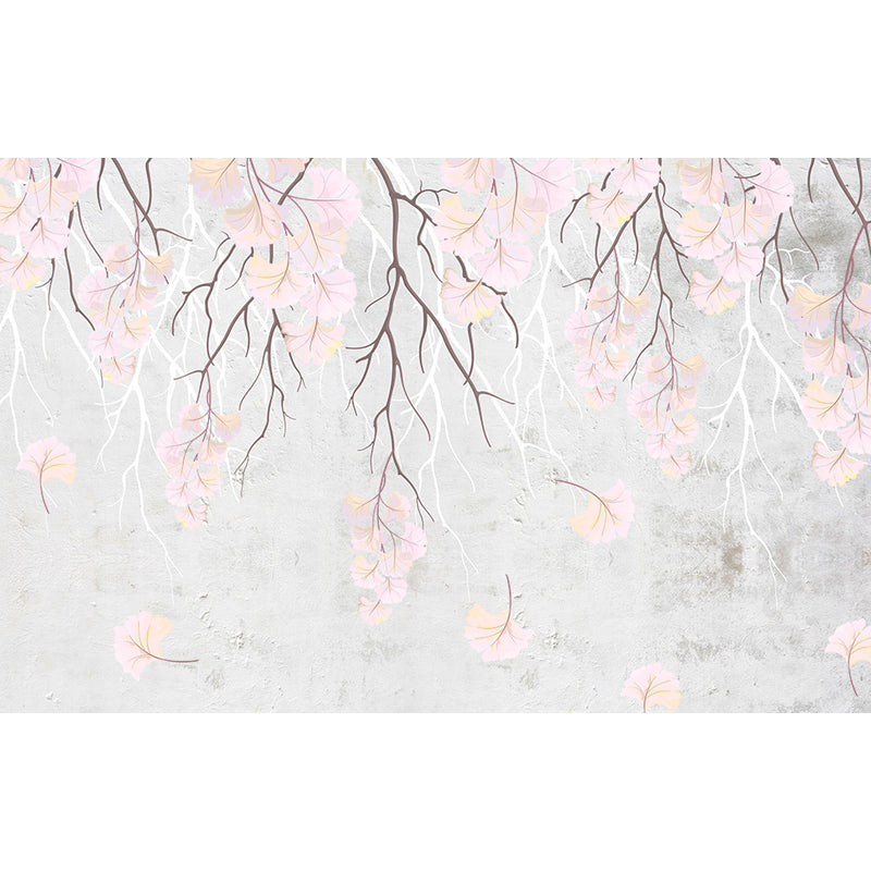 Light Color Flower Blossom Mural Moisture Resistant Modern Living Room Wall Covering Clearhalo 'Wall Decor' 'Wall Mural' 1647663