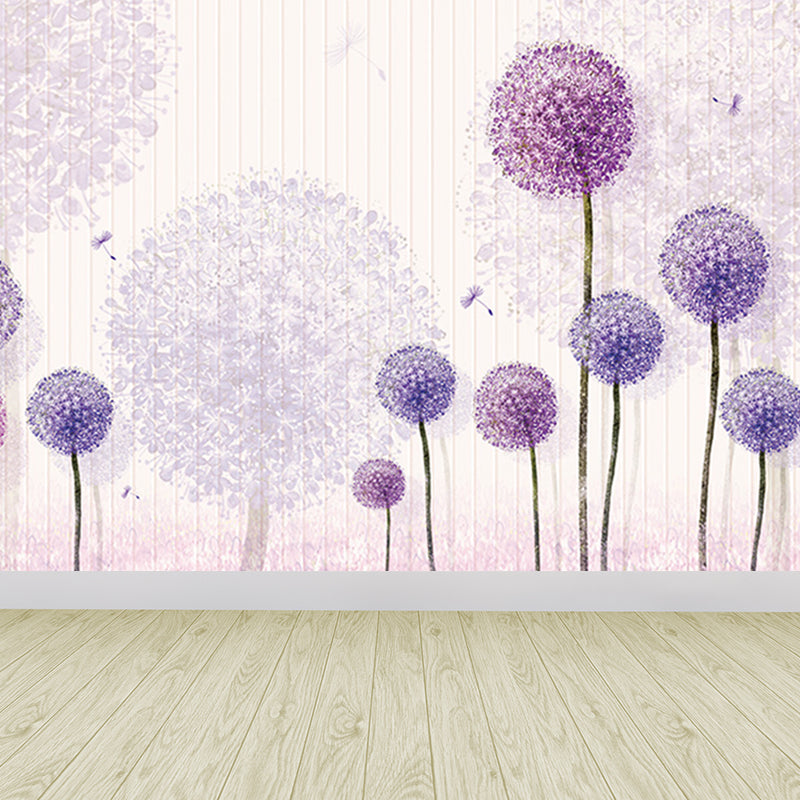 Water Resistant Dandelion Mural Decal Non-Woven Modern Wall Art for Wall Interior Clearhalo 'Wall Decor' 'Wall Mural' 1647677