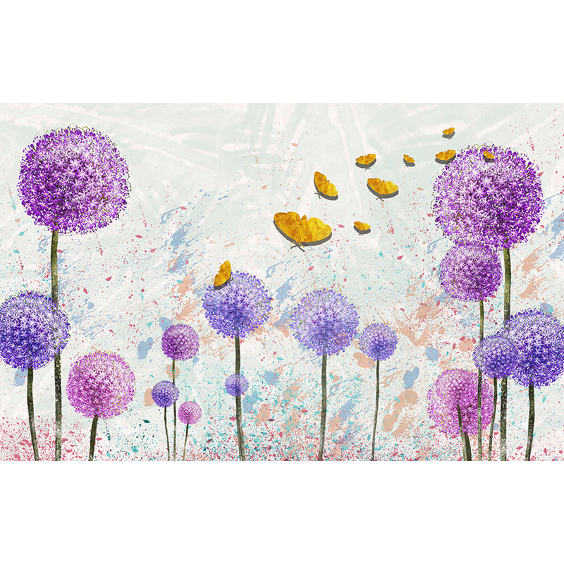 Water Resistant Dandelion Mural Decal Non-Woven Modern Wall Art for Wall Interior Clearhalo 'Wall Decor' 'Wall Mural' 1647683