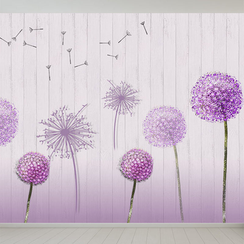 Water Resistant Dandelion Mural Decal Non-Woven Modern Wall Art for Wall Interior Clearhalo 'Wall Decor' 'Wall Mural' 1647692