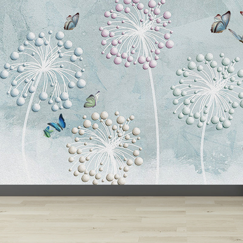 Whole Dandelion Mural Pastel Color Non-Woven Wall Art for Indoor Decor, Personalised Clearhalo 'Wall Decor' 'Wall Mural' 1647696