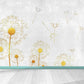 Whole Dandelion Mural Pastel Color Non-Woven Wall Art for Indoor Decor, Personalised Yellow Clearhalo 'Wall Decor' 'Wall Mural' 1647700