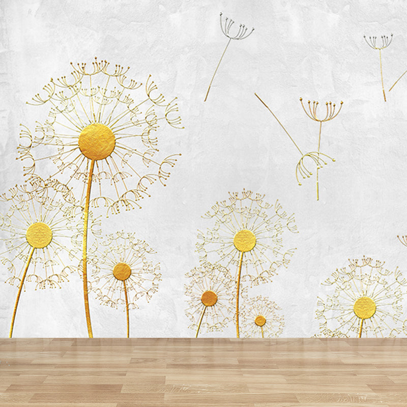 Whole Dandelion Mural Pastel Color Non-Woven Wall Art for Indoor Decor, Personalised Clearhalo 'Wall Decor' 'Wall Mural' 1647701